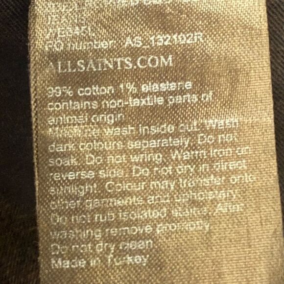 All Saints-  Zoe Cropped Bootcut Raw Hem Jeans - size 26 - Picture 6 of 8